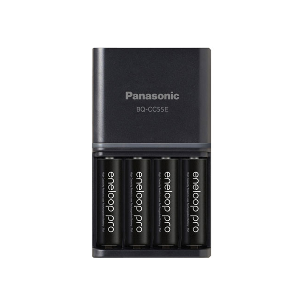 Quick Charger Kit Panasonic Eneloop Pro 3 Color LED Indicator+Panasonic Eneloop Pro AA4 2450mAh